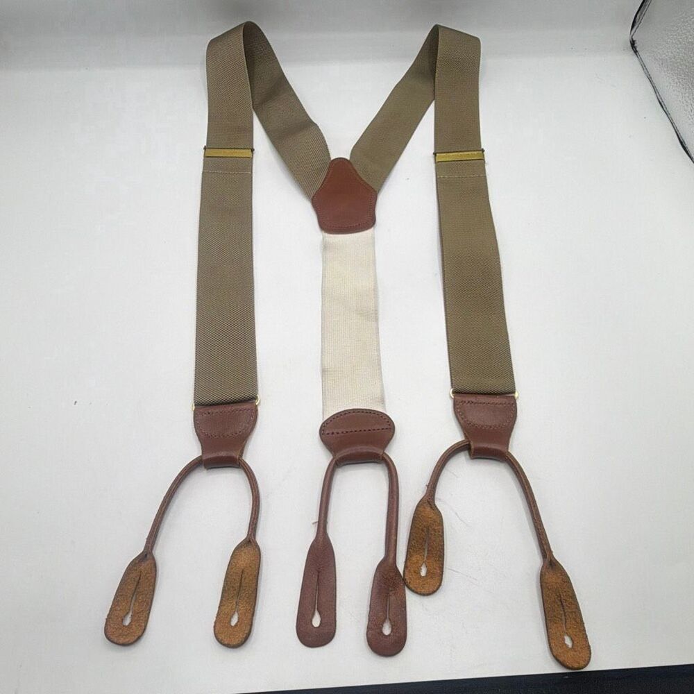 DOONEY & BOURKE Olive Green and Beige Nylon Braces/Suspenders